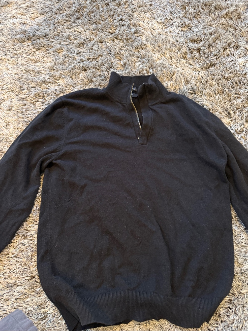 Boss Men's Black Quarter-Zip Sweater